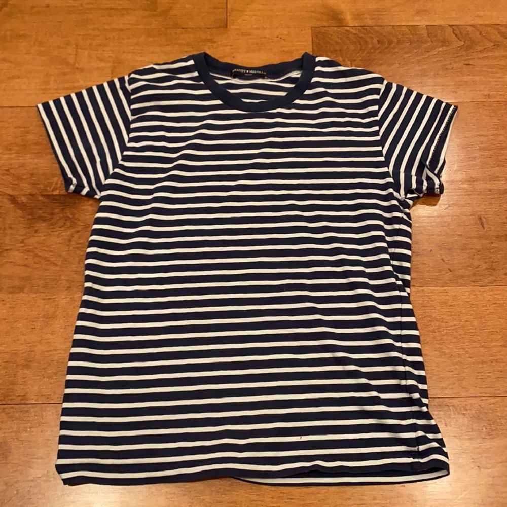 Navy Blue Striped Brandy Melville Shirt